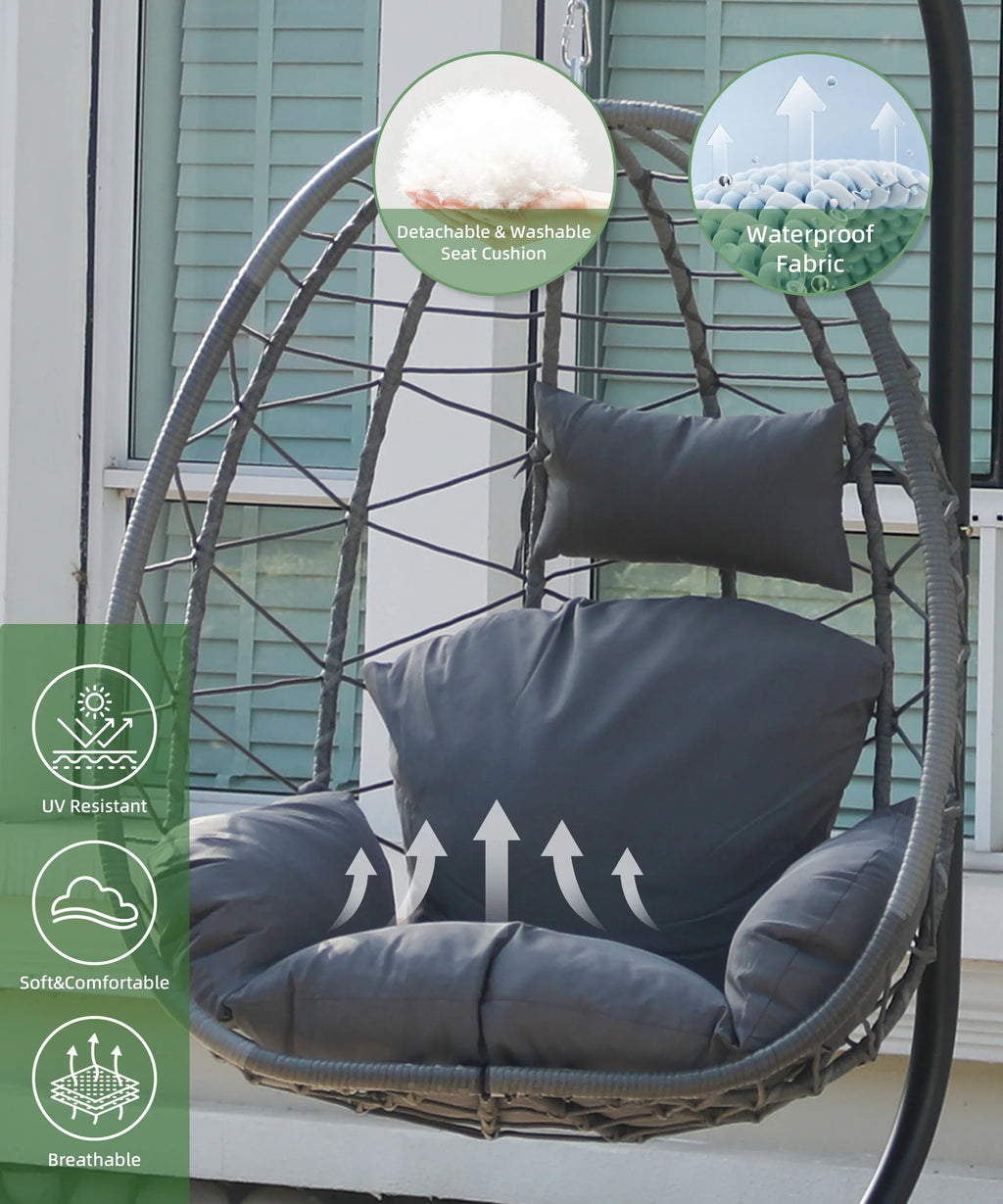 Indoor Outdoor Egg Swing Chair with Soft Cushion C786