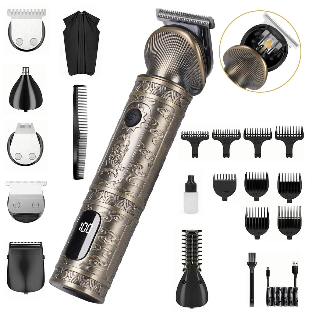 6-in-1 Cordless USB Rechargeable T-Blade Beard Trimmer Q706108