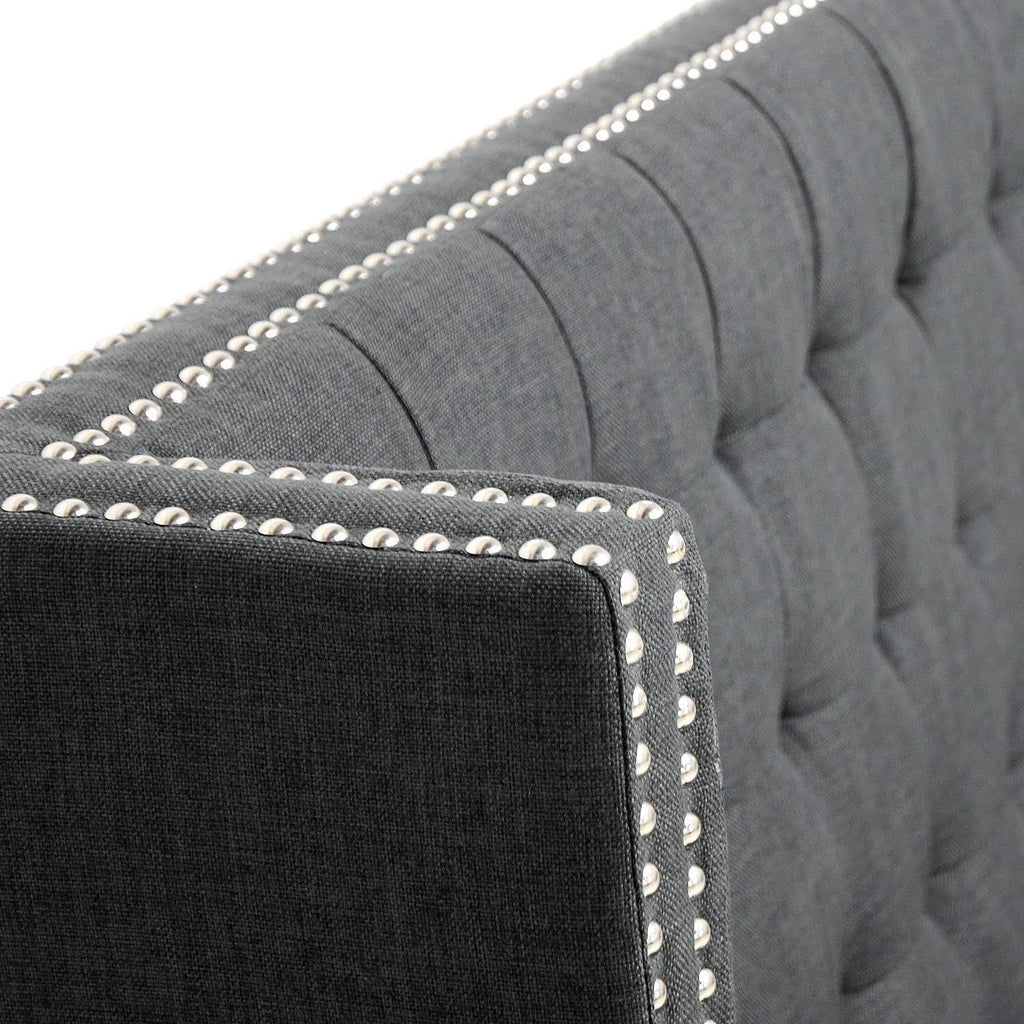 Gray Linen Banquette Bench J1017