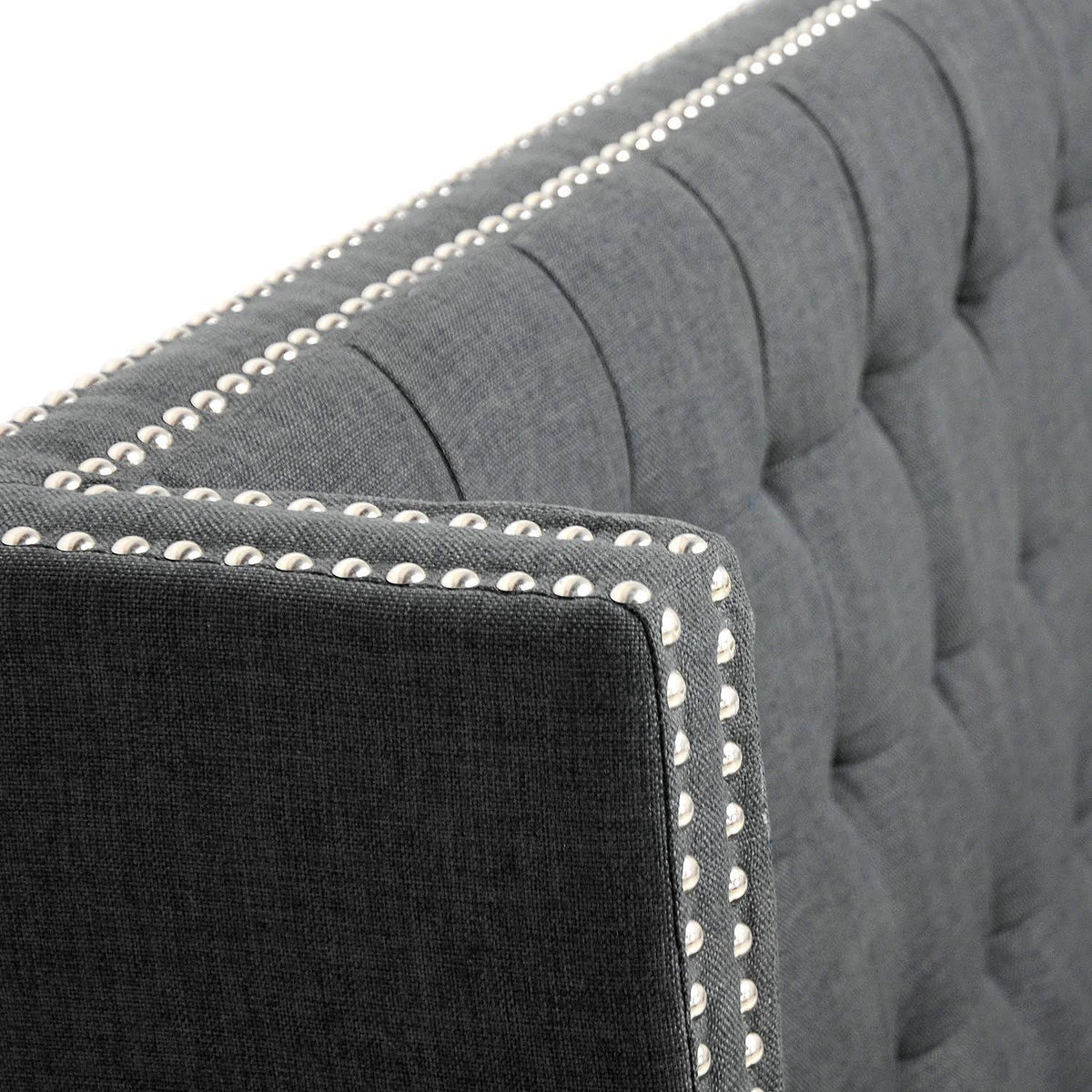 Gray Linen Banquette Bench J1017