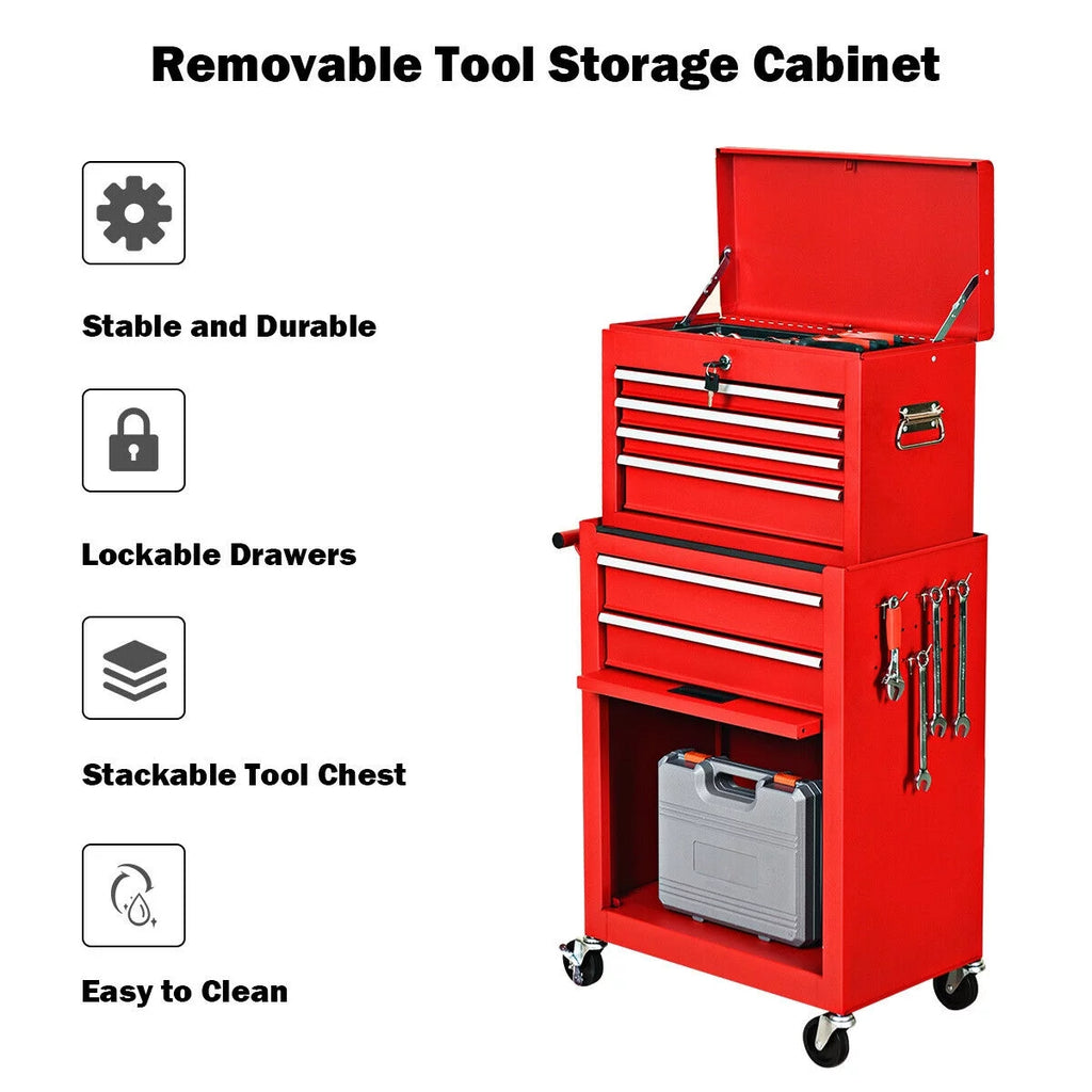 2 in 1 Rolling Storage Cabinet with 6 Drawers V879347