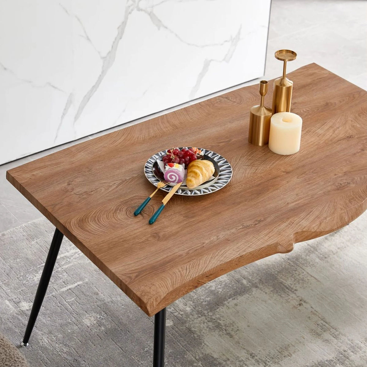 Wooden Dining Table with Metal Legs N7183