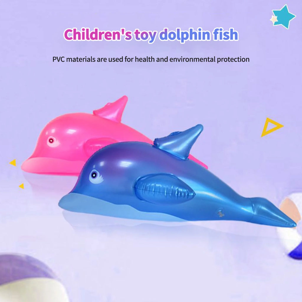 Blue PVC Inflatable Dolphin Fish Children Toy J626