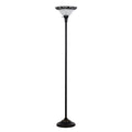 Bronze Victorian Floor Lamp with Etched Glass Shade F1659