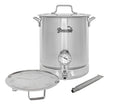 10 Gallon Stainless Steel Home Brew Kettle with False Bottom Thermometer and Ball Valve E734