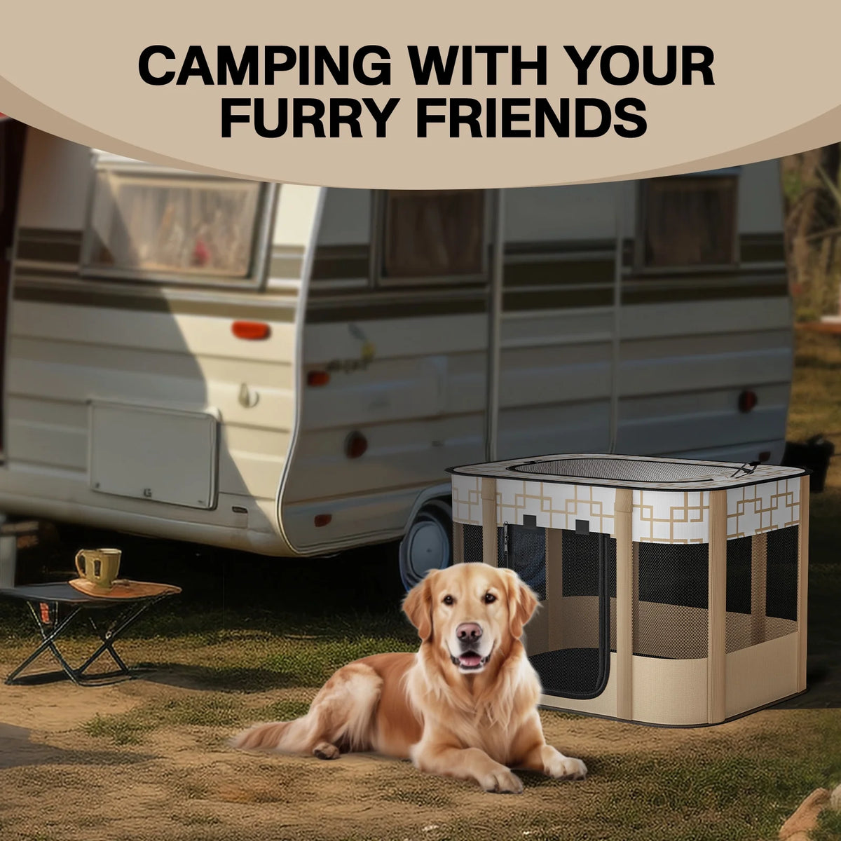 Foldable Pet Playpen with Removable Shade Cover G650