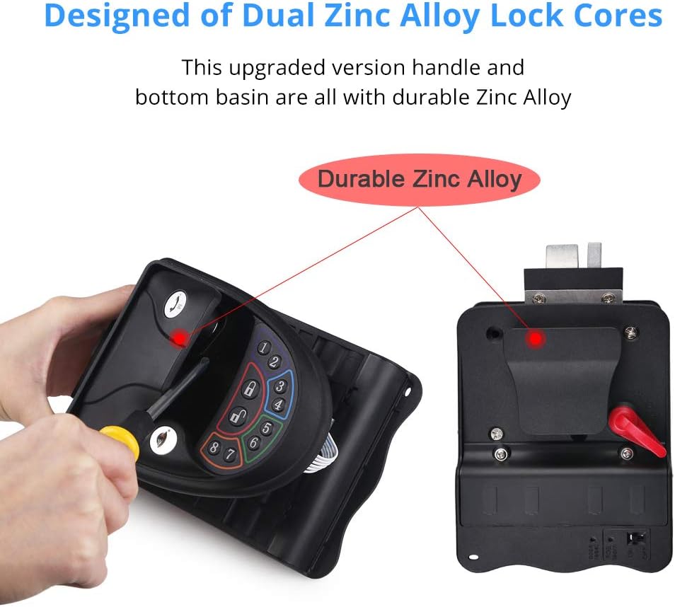 RV Keyless Entry Door Lock Handle Latch Zinc Alloy Wireless with Keypad Black P79833