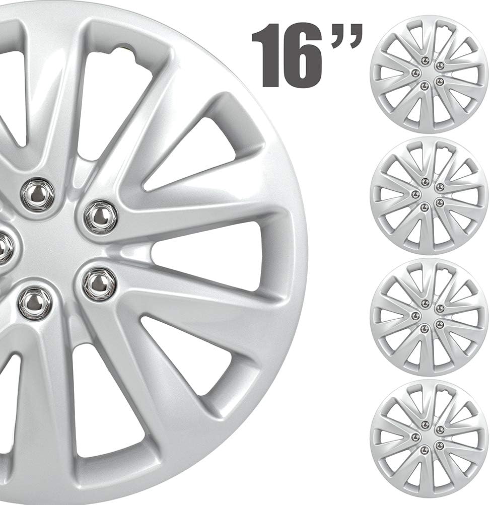4PC Set 16 inch Silver Hubcap Wheel Cover Snap On Hubcap R735689