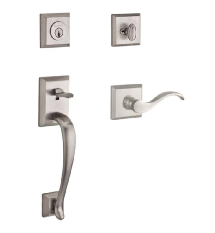 Polished Brass Right Handed Single Cylinder Handleset with Curve Lever Z4214