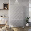 White Freestanding Metal Privacy Screen L315542