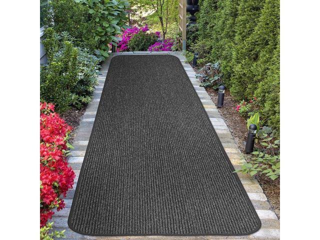 Charcoal Black Skid-Resistant Heavy-Duty Carpet Runner U982323