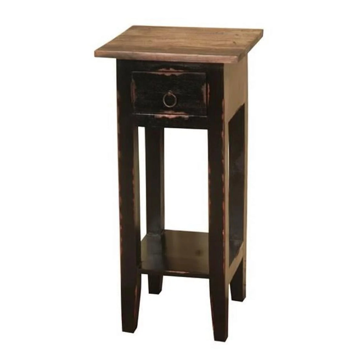 Distressed Antique Black Narrow Side Table V56635