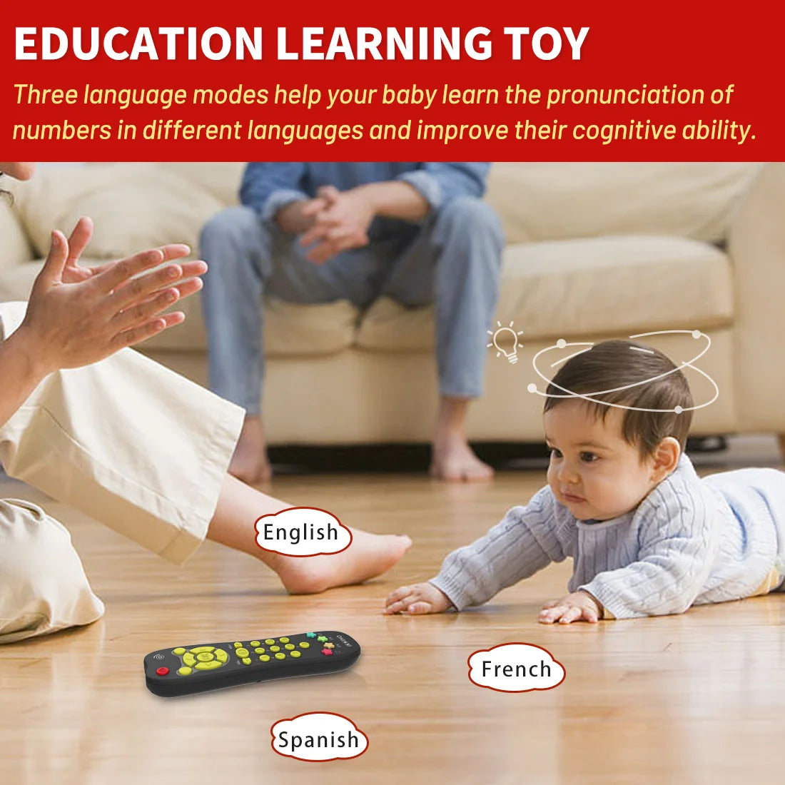 Black Musical Baby Remote Control Toy with Light Sound E698577