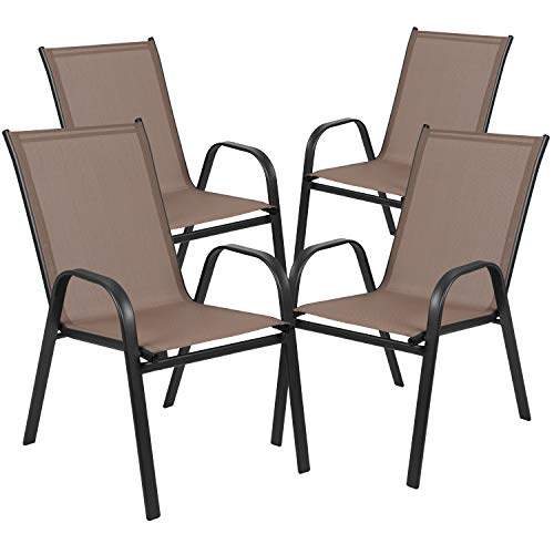 4 Pack Brown Outdoor Stack Chair K614