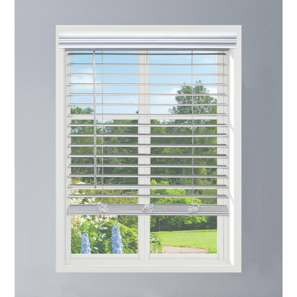 White Faux Wood Cordless Blinds D1940