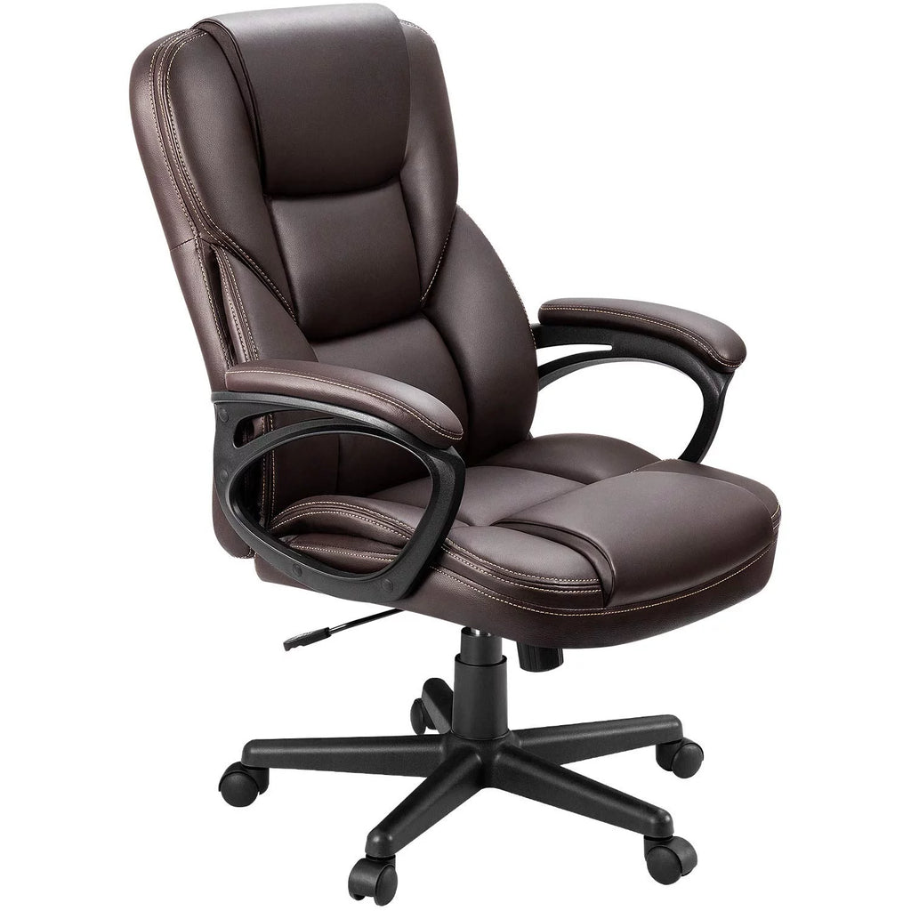 Black Faux Leather High-Back Executive Office Chair with Lumbar Support P869