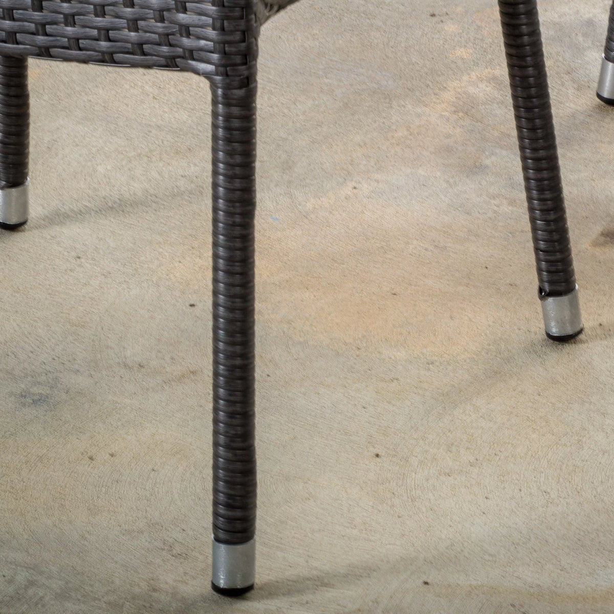 Grey Wicker Stackable Chairs Set of 2 G53692
