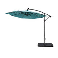 Turquoise Blue 10 ft Cantilever Umbrella with Base Weights Kit M75851