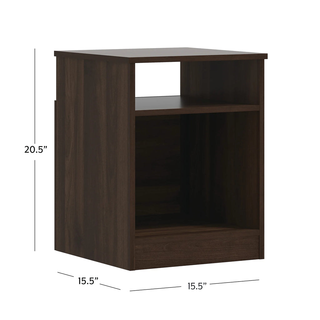 Dark Walnut Open Shelf Nightstand E588