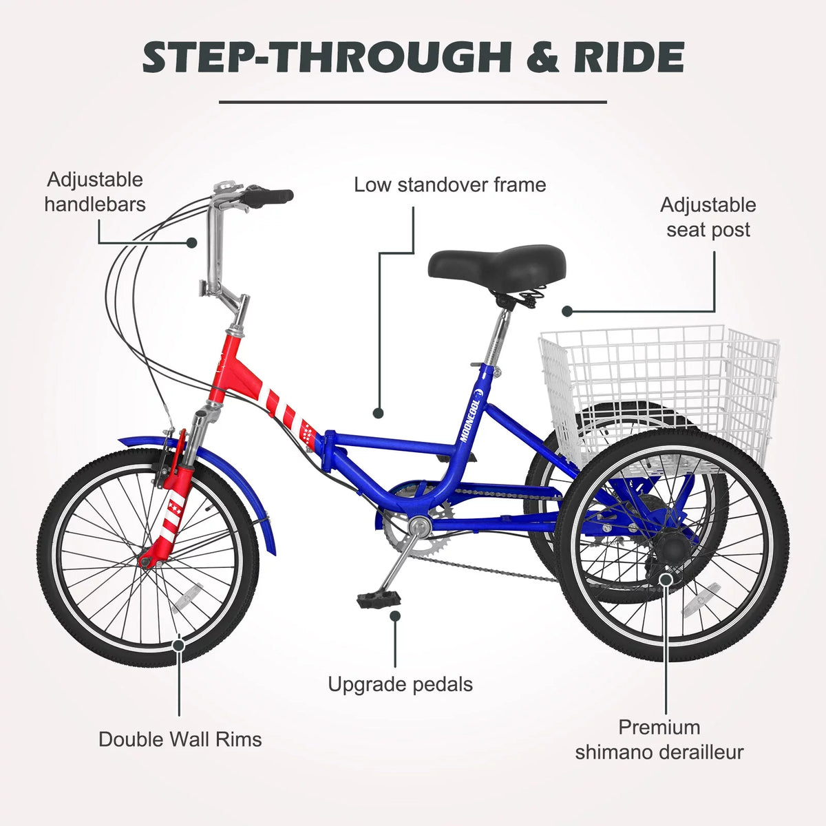 20 Inch 7-Speed Folding Tricycle O821