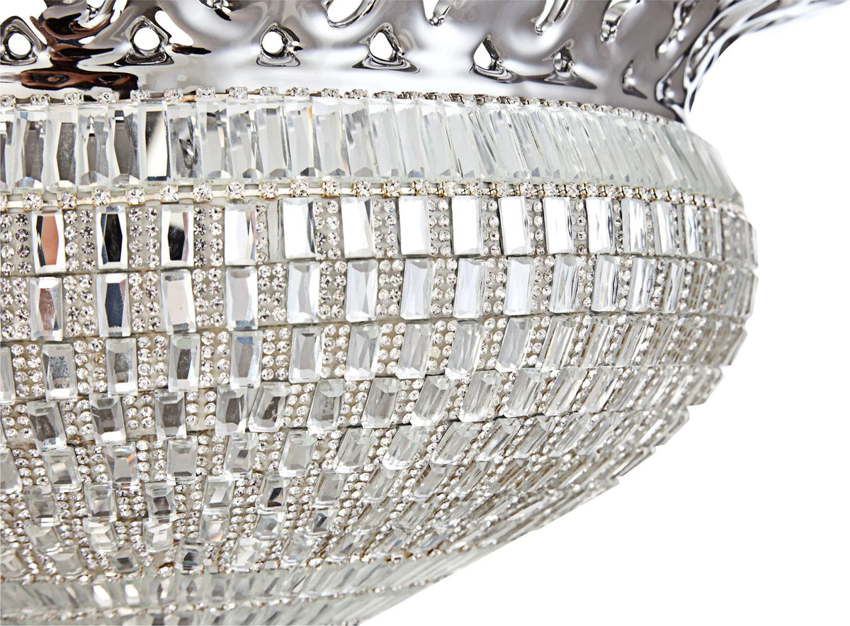 10 1/2" High Crystal and Silver Ceramic Bowl Z998285