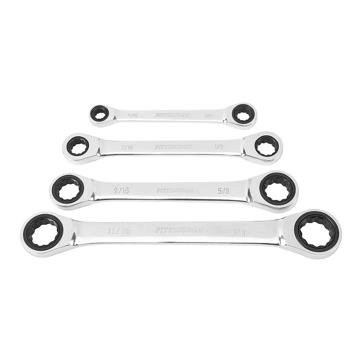 SAE Ratcheting Double Box End Wrench Set, 4 Piece G1325