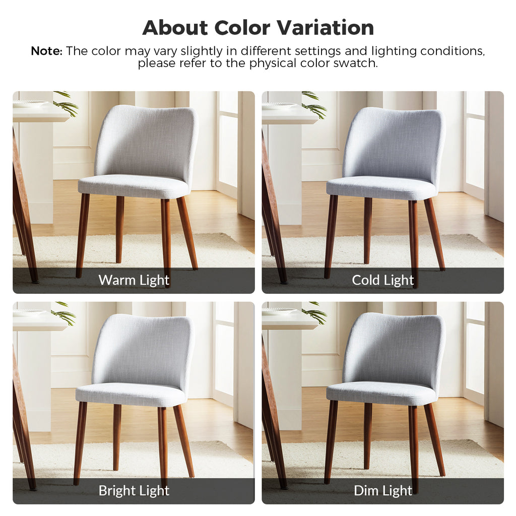 Gray Fabric Upholstered Dining Chairs Set of 2 I421289