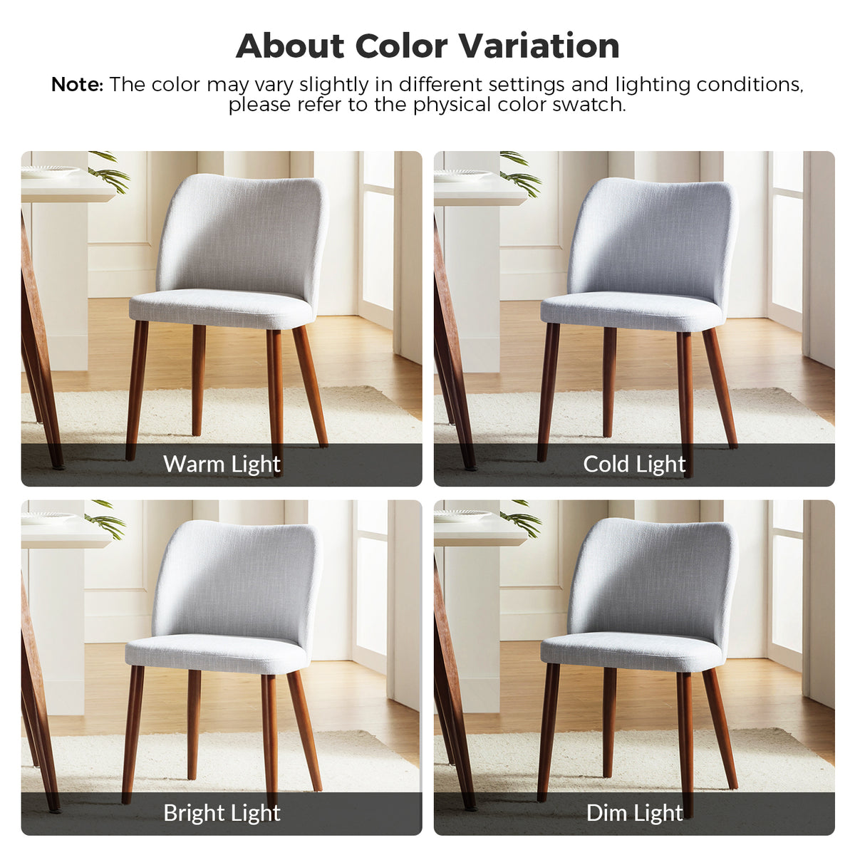 Gray Fabric Upholstered Dining Chairs Set of 2 I421289