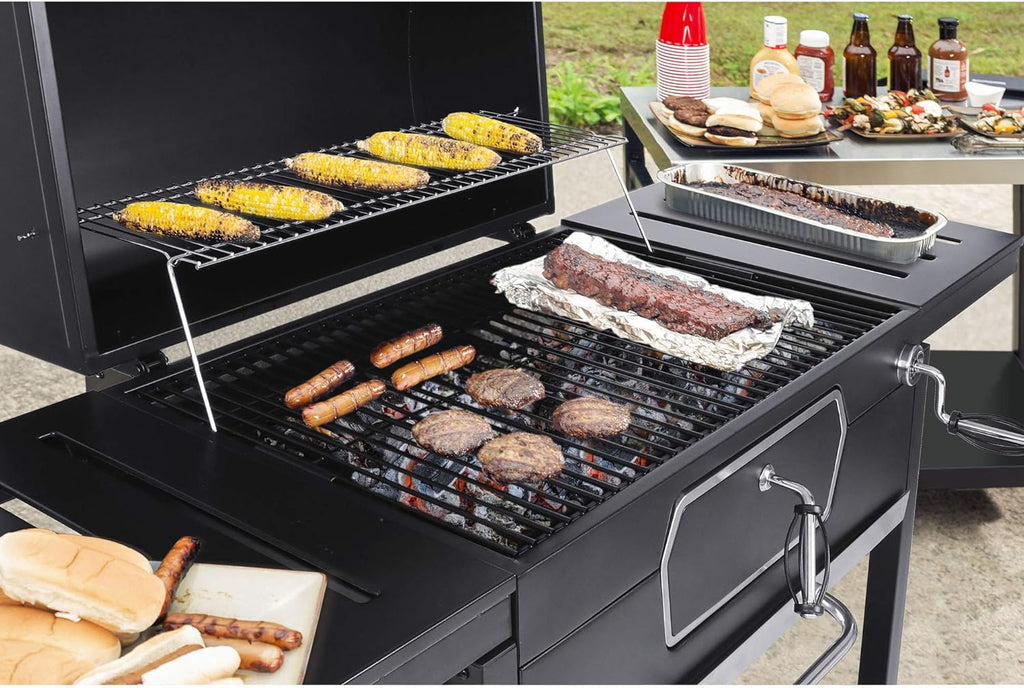 30-Inch Charcoal Grill BBQ Smoker Black T247647