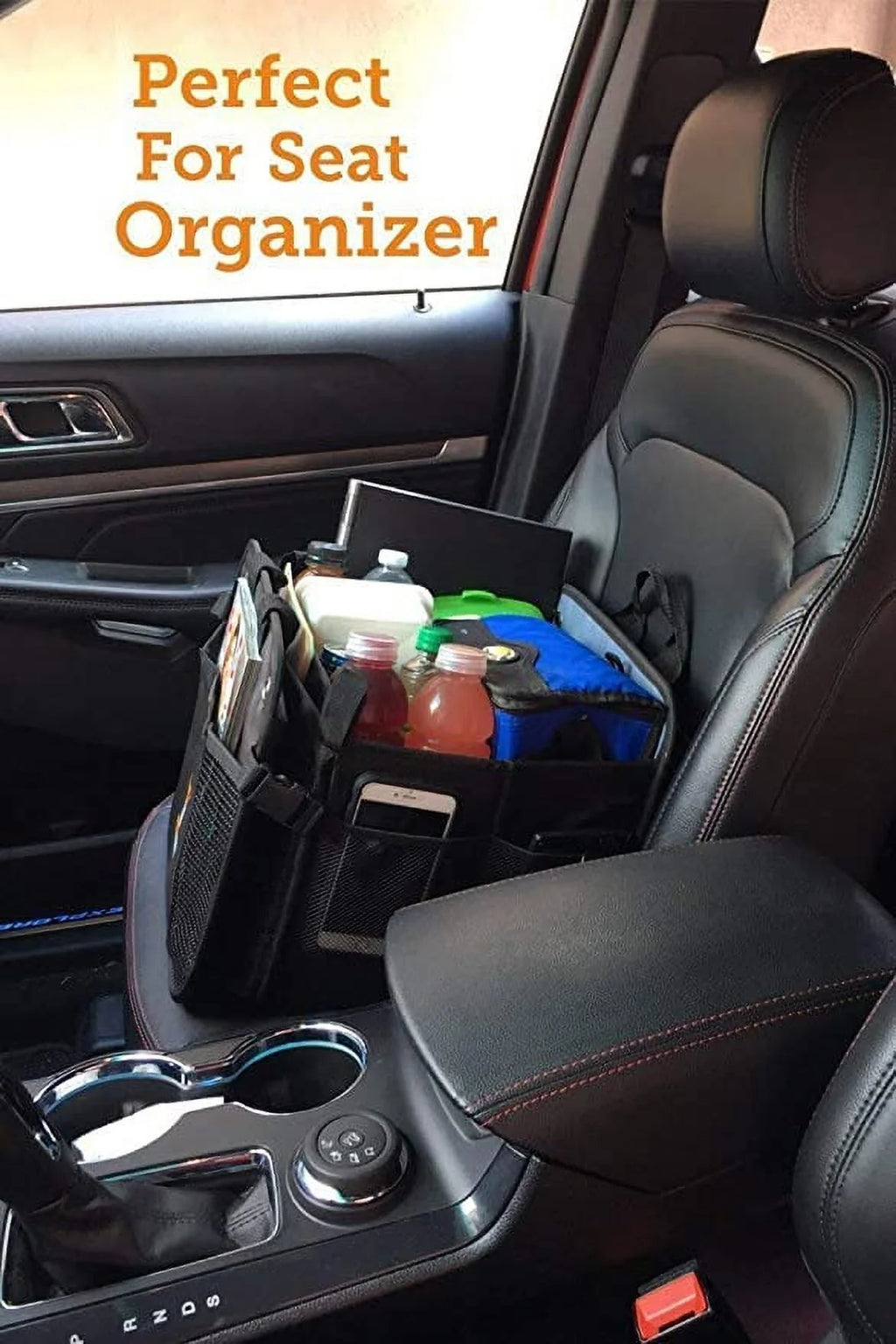 Convertible 3 Compartment SUV Trunk Organizer with Cover, Black L736807
