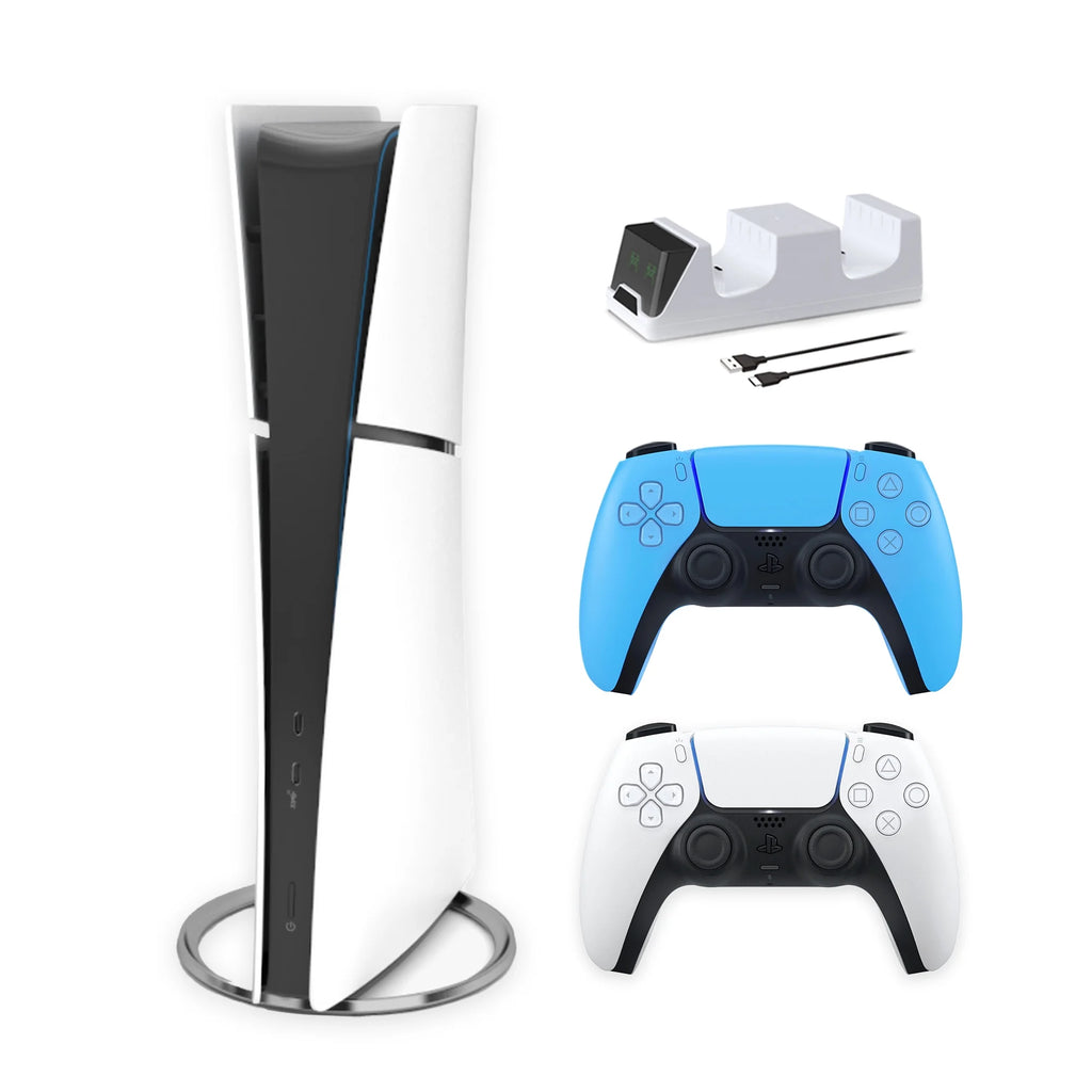White and Starlight Blue PlayStation 5 Slim Digital Edition 1TB Gaming Console O7741