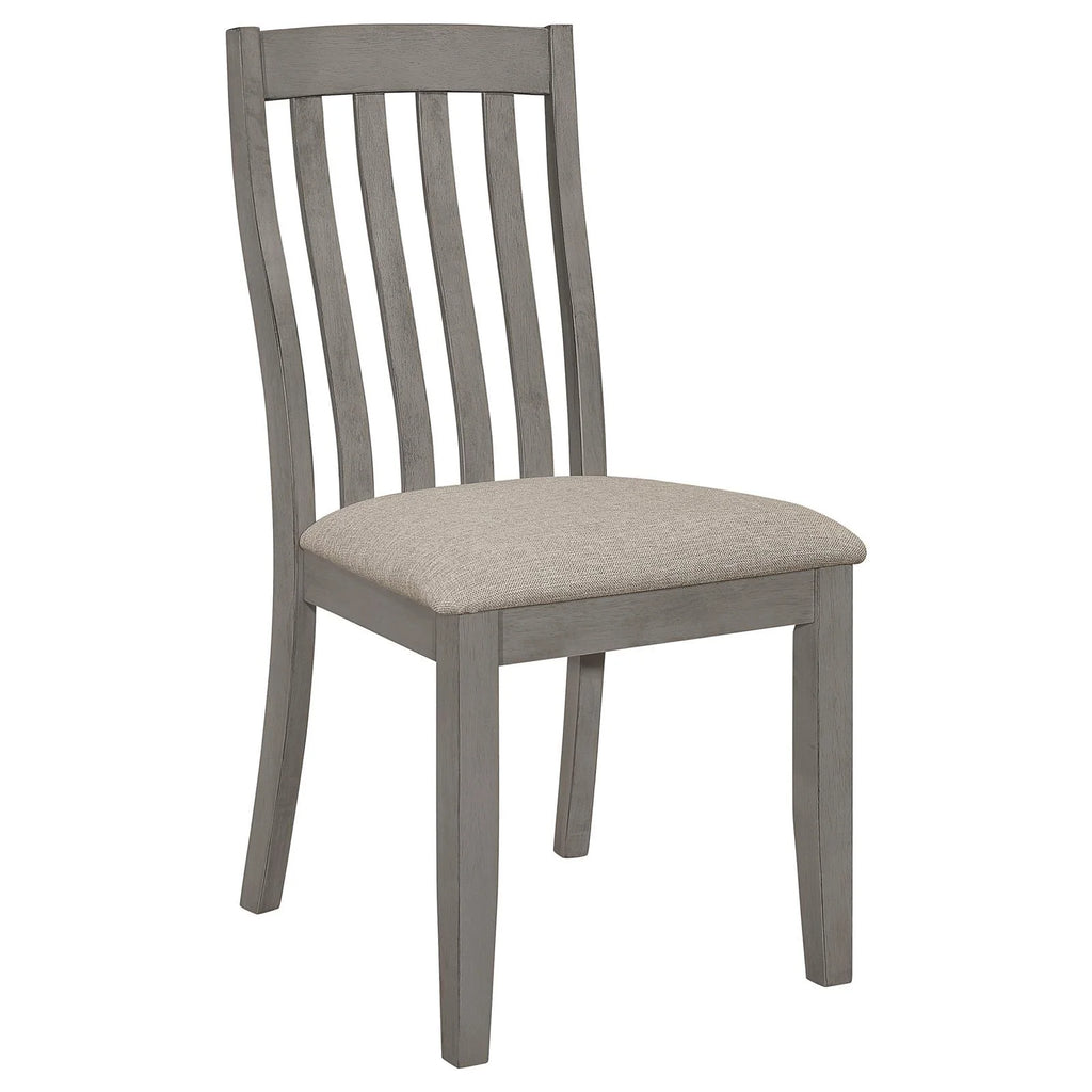 Coastal Grey Slat Back Side Chairs Set of 2 L2154