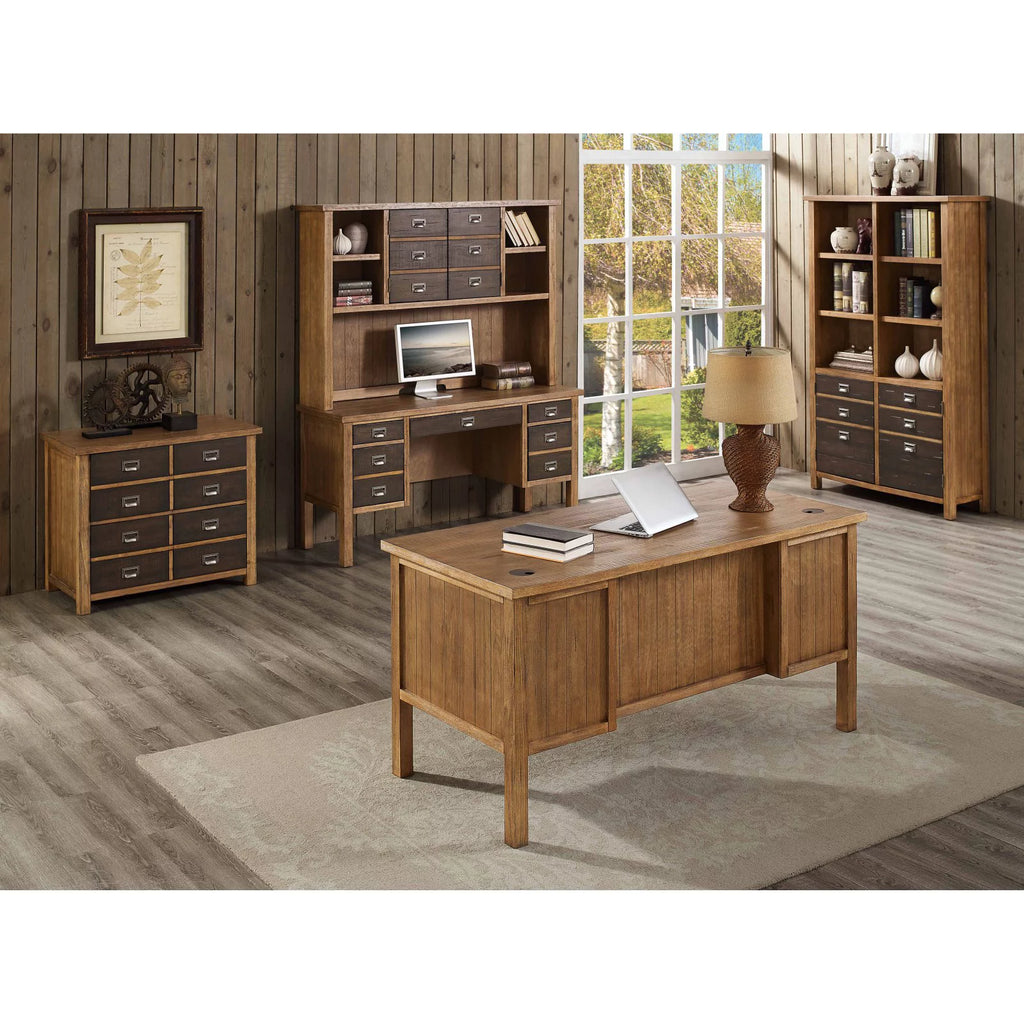 Wood Lateral File With Legal/Letter File Drawer Brown J911429